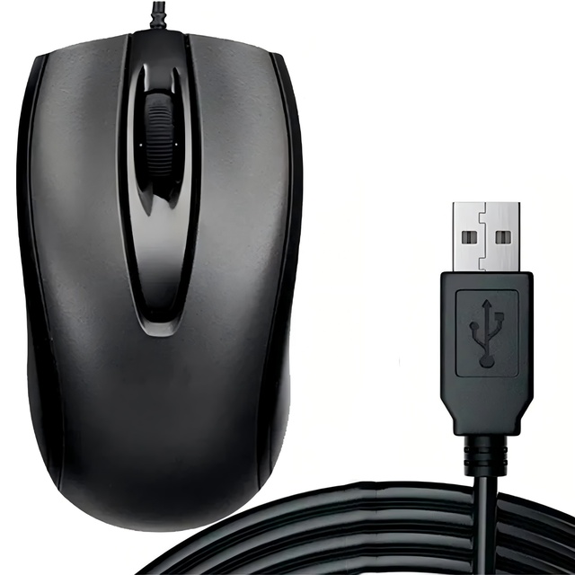 3D Wired USB Mini Optical Mouse Cheap Best Black DPI up to 1200 Silent for Home and Office Use