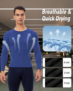 Cycling Top For Men Compression Shirt Crew Neck <b>Long</b> <b>Sleeve</b> Athletic <b>Base</b> <b>Layer</b> Rash Guard Gym Training Running MMA Rash Guard - Product Image 6