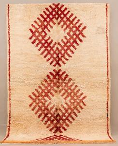 Tapis en laine Design de couleur jaune à fleurs pures, style marocain, noué à la main - Product Image 4