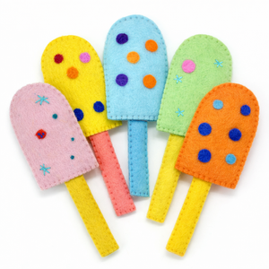 Juego de Juguetes Educativos de Fieltro de Lana Ecológico de Alta Calidad con Forma de Helado para Niños, Juego de Imitación - Juguetes de Fieltro Hechos a Mano para Casa de Muñecas - Product Image 1