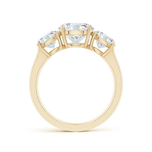 Anillo de Compromiso de Lujo con Tres Diamantes Tallados, Certificados por IGI, Cultivados en Laboratorio, Oro de 10K, 14K, 18K, Plata 925, 935, Regalo de Boda - Product Image 4