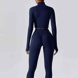 ชุดโยคะ 3 ชิ้น คุณภาพสูง แบบสั่งทำพิเศษ ไซส์พลัส เสื้อคอวีลึกเซ็กซี่ กางเกงขาบานทรงหลวม สวมใส่สบาย ผลิตจากผ้าสแปนเด็กซ์/ไนลอน - Product Image 3