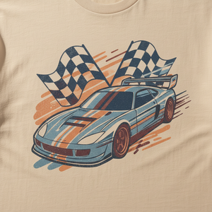 Camiseta Gráfica Personalizada 100% Algodón para Hombre |   Camiseta Oversize de Streetwear con Estampado de Coche de Carreras |   Fabricante OEM ODM - Product Image 6