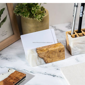 Tarjetero de madera y resina de diseño de lujo logotipo personalizado aceptado tarjetero de madera y resina artesanal de nuevo diseño de FWE - Product Image 3