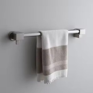 Minimalist Wall Mounted Metal Towel Rack Rust Resistant Single Tier Bathroom Storage Holder For Home Hotel Decoration - Product Image 4