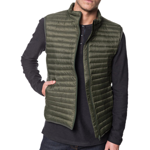 Customized Winter Puffer Jacket Half Sleeves Hooded Light <b>Weight</b> Fashion Wholesale Custom OEM Printed Puffer Jacket for Men - Product Image 1