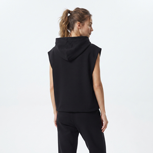 Oversized Sleeveless Hoodie Women Gym Hooded Tank <b>Top</b> <b>Distressed</b> Embroidery Sleeveless Hoodies Women Eco-Friendly Hooded Singlet - Product Image 2