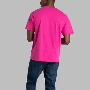 T-shirt vierge en coton 100 % 210 GSM pour homme, style streetwear, tricoté, pour broderie/impression personnalisée, T-shirts épais pour homme, couleur rose - Product Image 5