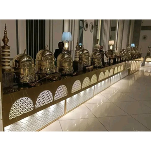 Mostrador de exhibición para buffet de bodas, de acero inoxidable con iluminación LED - Product Image 2