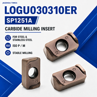 LOGU030310ER SP1251A Plaquette de fraisage en carbure revêtue PVD pour l'acier et l'acier inoxydable, fraisage frontal et d'épaulement CNC, coupe intensive