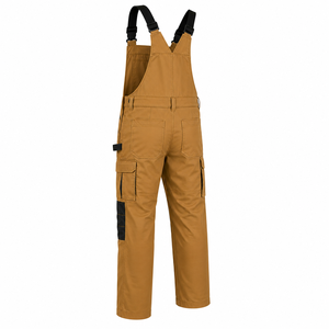 Custom Men Heavy Duty Bib <b>Overall</b> Adjustable Straps Zipper Pocket Reinforced Knee Patch Workwear Trousers Solid Bib <b>Overall</b> - Product Image 4