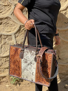 Sac à main fourre-tout en cuir noir sur cuir fourrure sac à main femme mode sac à main de haute qualité - Product Image 2