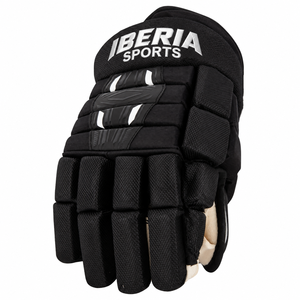 ถุงมือฮอกกี้น้ำแข็ง IBERIA รุ่นพรีเมียมสีดำ พร้อมอุปกรณ์ป้องกันนิ้วมือ |   ถุงมือผู้เล่นฮอกกี้ |   โลโก้แบบกำหนดเอง OEM ขายส่ง - Product Image 2