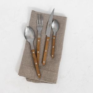 Juego de cubiertos de acero inoxidable de calidad para restaurantes con etiqueta privada y mango de madera, diseñado para uso comercial y doméstico. - Product Image 2