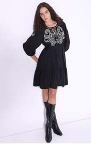 เดรสยาวแบบใหม่มาแรง เซ็กซี่ คอโอ ลายโพลีนีเชียน แขน 3/4  เดรสลำลอง สวยสง่า ทรงตรง โอเวอร์ไซส์ ดีไซน์สวยที่สุดสำหรับผู้หญิง - Product Image 2