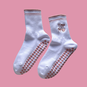 Wholesale Custom Design Striped Cotton Women Athletic <b>Socks</b> Non Slip Silicone <b>Grip</b> Yoga Pilates <b>Socks</b> - Product Image 3