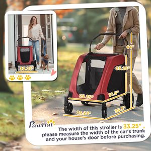 Passeggino per Cani Sportivo Pieghevole a 4 Ruote in Alluminio per Cani Grandi e Piccoli Compatibile con Auto - Product Image 2