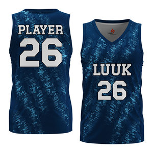 Maillot de basket personnalisé, col en V, sans manches, sublimation personnalisée, vêtements d'équipe avec logo, nom et numéro du joueur, vente en gros - Product Image 1