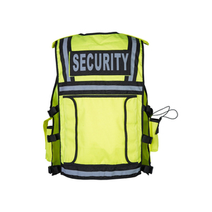 Gilet de sécurité personnalisé haute visibilité, gilet de sécurité en polyester toutes saisons, uniforme de garde, bandes réfléchissantes, plusieurs poches - Product Image 2