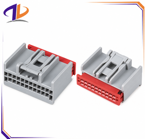 30700-1207 Compatible con Conector de Arnés de Cables Automotriz H-DAC 64 de 20 Pines Macho/Hembra, Carcasa de Contacto de Cobre, Nylon, 2.54mm, Gris - Product Image 1