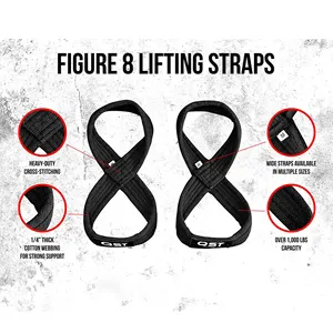 Bodybuilding-Übungen Abbildung 8 Gewichtheber gurte Heavy Duty Gym Workout Straps akzeptieren benutzer definiertes Logo und Design