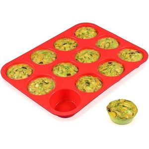 Moule à muffins en silicone antiadhésif 12 cavités, taille standard, pour la cuisson de cupcakes, 1 paquet d'ustensiles et moules de cuisson - Product Image 1