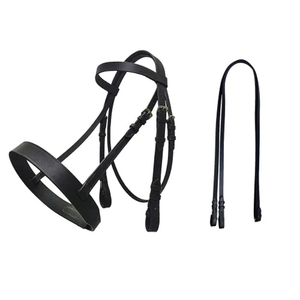 Brida para Caballos Polo, Ajustable, de Cuero Genuino, con Acolchado, Riendas Cómodas y Duraderas, para Entrenamiento Ecuestre y Seguridad en la Monta - Product Image 1