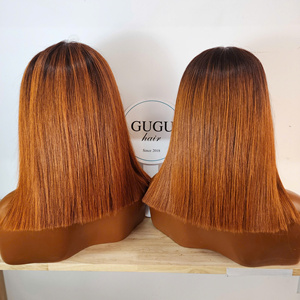 Meilleure vente en gros : Perruque Lace Closure de 12 pouces en cheveux vierges vietnamiens bruts, couleur personnalisée, ondulation lisse soyeuse, double trame machine - Product Image 5