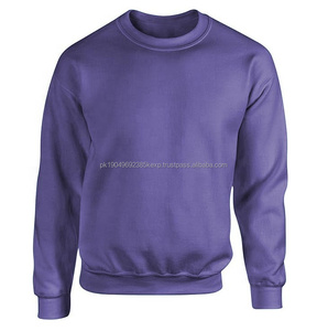 Prêt à expédier hommes sweat-shirts blanc surdimensionné col rond sweat-shirt hommes personnalisé col rond sweats basiques, coton mélangé - Product Image 4
