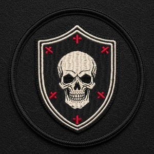 Parche Bordado Termoadhesivo de Calavera de Vampiro con Garras Cruzadas, Redondo, para Ropa, Motociclistas, Estilo Gótico, Aplique DIY, Etiqueta Personalizada para Sombrero - Product Image 3