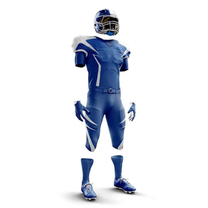 Nouvelle arrivée, uniforme de football américain imprimé par transfert thermique, couleur unie, séchage rapide, respirant, sur mesure, 100% polyester - Product Image 6