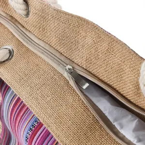 Top Quality Natural Geometric Print Jute Bag Eco Friendly Carry Bag for Handmade Craft Stores Available at Good Price - Product Image 6