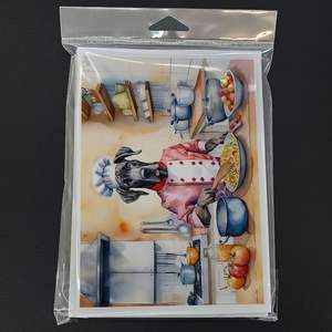 Tarjetas de felicitación Great Dane the Chef A7, paquete de 8 tarjetas de notas en blanco con sobres caprichosos, tamaño 5x7 - Product Image 3