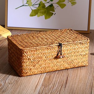 Boîtes organisatrices en raphia de fournisseur vietnamien, offre à prix réduit, qualité supérieure, boîtes tissées en jonc de mer - Product Image 1