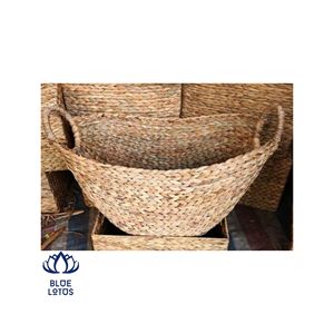 Panier rectangulaire artisanal en jacinthe d'eau, écologique, de la ferme Blue Lotus – Meilleures ventes |   100% Naturel Tissé à la Main en Gros - Product Image 1