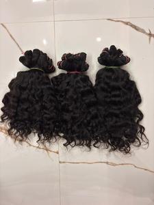 มัดผมอินเดียแบบชาวพม่าผมหยิกแบบดิบพรีเมียมผมมนุษย์สีดำธรรมชาติ - Product Image 2