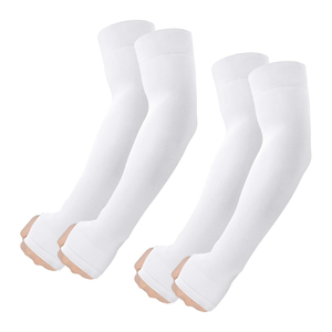 Nouveauté 2026 : Manches longues en coton blanc uni pour femme, protection solaire UPF50+, options de personnalisation complètes disponibles - Product Image 1