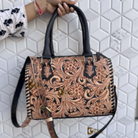 Bolso de Mano de Cuero Tallado a Mano de Alta Calidad, Estilo Bohemio Gitano, Personalizado, Hecho a Mano, Estilo Occidental, Elegante, para Mujer