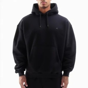 Sweat-shirts à capuche en molleton bouclette 100% coton, épais et lourds, en ramie, avec poche kangourou, décontractés, unis, amples, pour l'hiver - Product Image 2