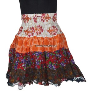 New Gypsy Indian Boho Style <b>Patchwork</b> Mini Rara Breathable Cotton Festival <b>Skirt</b> Summer Sexy Wear - Product Image 1