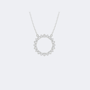 Collar con Colgante Circular de Diamante Cultivado en Laboratorio de 1.80CTW, Corte Brillante Redondo, Engastado en Oro de 9K, Certificado IGI, Estilo Vintage - Product Image 1