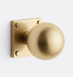 stylish Round Solid Brass <b>Door</b> back plate <b>Knobs</b> Customized Colour <b>Gold</b> Stylish Eco-Friendly Antirust Modern Classic With metal - Product Image 1