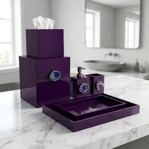 Luxury Transparent Glass Bathroom <b>Set</b> Thick Durable | Accessories <b>Soap</b> Dispenser Toothbrush Holder Tumbler <b>Soap</b> Dish for Home - Product Image 3