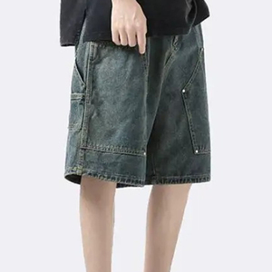 Shorts en jean 100 % coton taille mi-haute à bords bruts pour femme, style Y2K décontracté, avec ceinture, séchage rapide, respirant, streetwear, été, vente en gros - Product Image 5