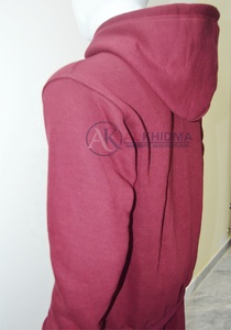 เสื้อฮู้ดซิปผ้าฝ้ายฟลีซหนาน้ำหนัก 300 กรัม สำหรับผู้ชาย ระบายอากาศได้ดี มีกระเป๋า  รับผลิตเสื้อผ้าแบบ OEM ODM - Product Image 4
