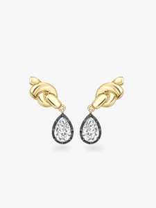Pendientes de nudo con diamante cultivado en laboratorio de corte pera, solitario georgiano vintage, colgantes, de oro macizo de 14k y 18k, venta al por mayor del fabricante - Product Image 3