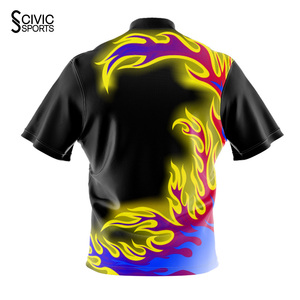 Chemises de bowling personnalisées pour hommes, en jersey à séchage rapide, avec logo, sublimation OEM, vente en gros - Product Image 4