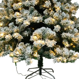 Albero di Natale in PET floccato di alta qualità, 1,8 m, con luci integrate, a batteria, realistico e personalizzabile per decorazioni domestiche ed esterni - Product Image 6