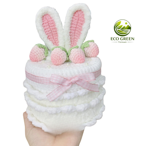 Crochet cake container with lid,z colorful fruit topping, unique handmade gift <b>box</b> for <b>kids</b> toys, <b>storage</b> and room decor - Product Image 6