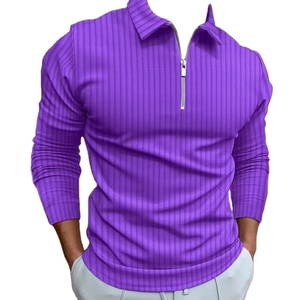 Nouveau 2025 – Chemise décontractée pour homme, automne-hiver, motif lettres, col à revers, sport et loisirs, fermeture éclair, manches longues, haute élasticité - Product Image 3